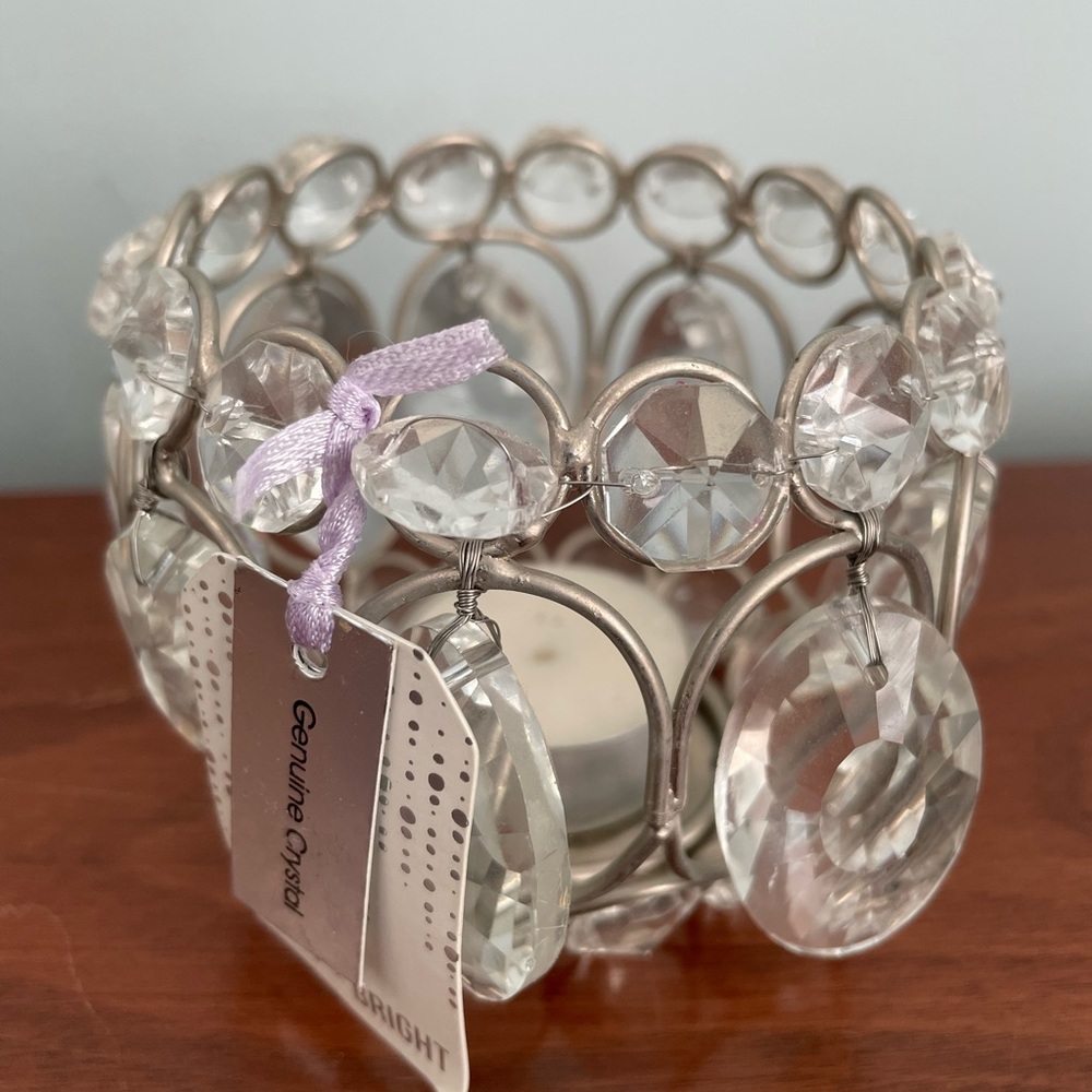 NWT Genuine Crystal Votive Candle Holder